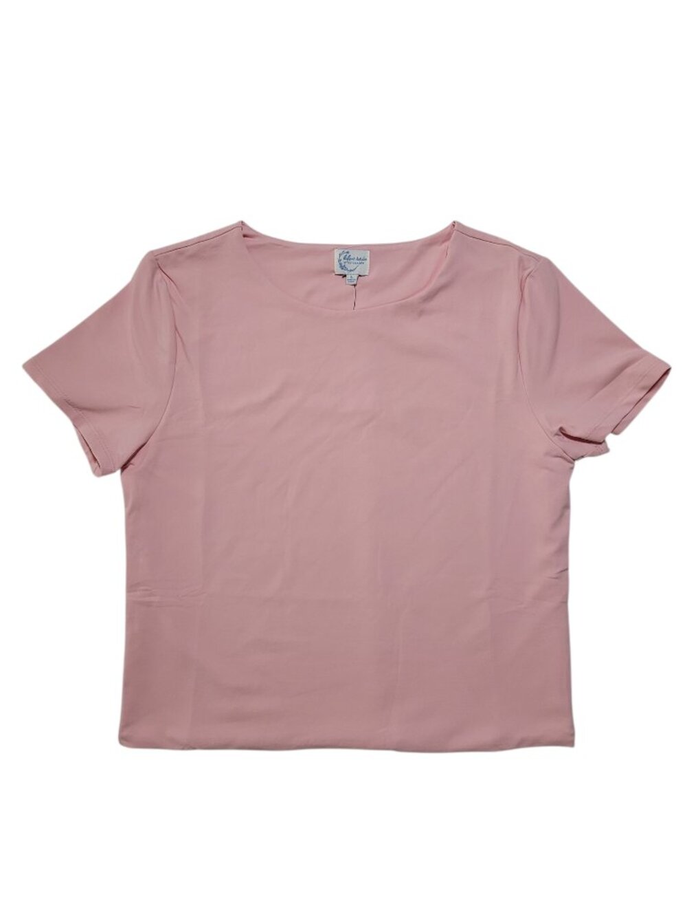Blue Rain Francesca’s Pink Cropped Short Sleeve Top Double Lined Large NWT - Picture 3 of 7